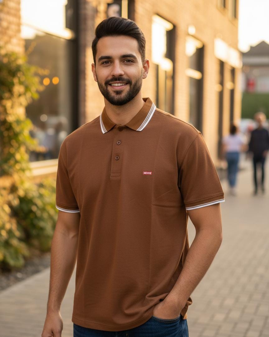 Tipped Collar Polo Shirt